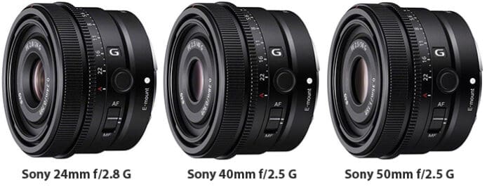 Sony 3 款 E Mount 定焦 G 鏡頭　24/40/50mm 平民餅鏡