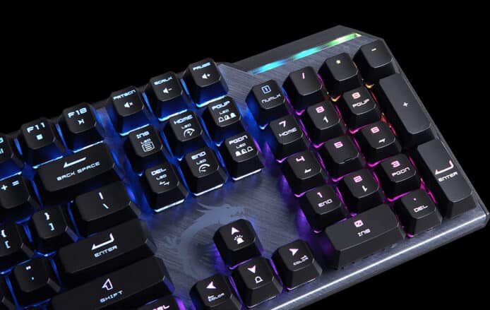 MSI GK50 ELITE 機械白軸電競鍵盤     RGB效果+防塵耐用