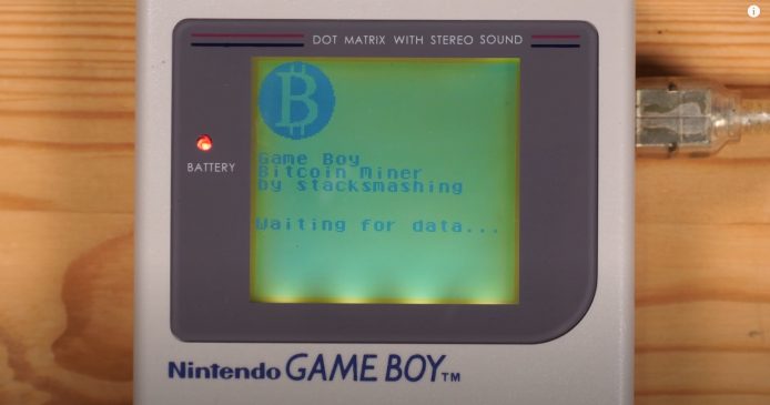 Game Boy 改裝挖礦機     挖一個Bitcoin需時數百萬年