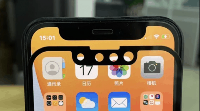 iPhone 13 Mon 貼曝光     「瀏海」及螢幕縮小