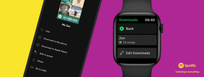 Apple Watch 可離線播放 Spotify    音樂、播放清單下載到手錶