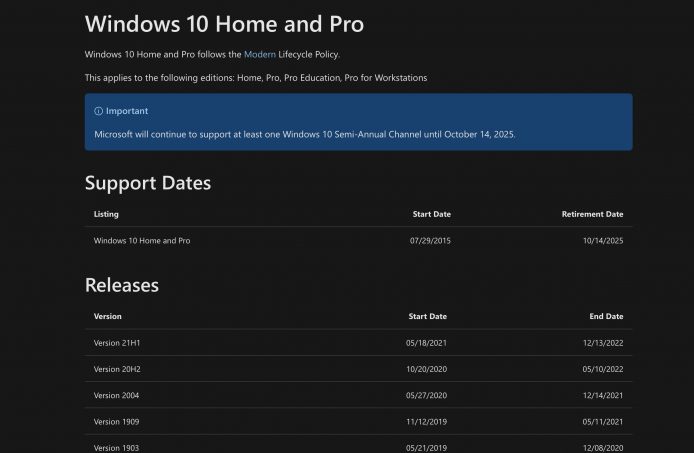 Windows 10 死期已定  微軟官方文件顯示答案