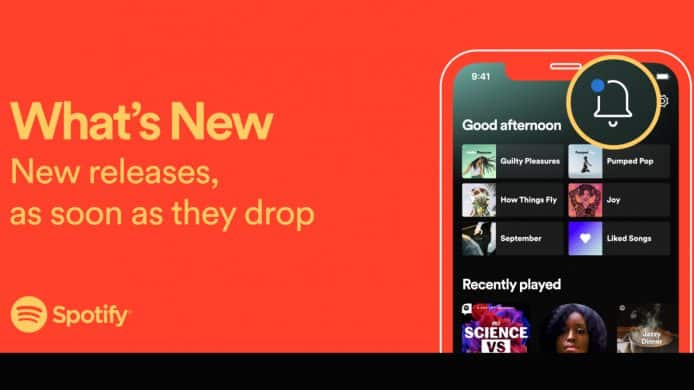 Spotify 新增提示功能   歌手出新歌即通知