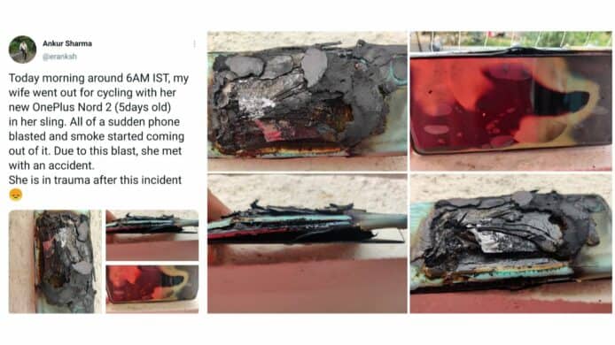 OnePlus Nord 2 電池爆炸   官方回應由外力造成