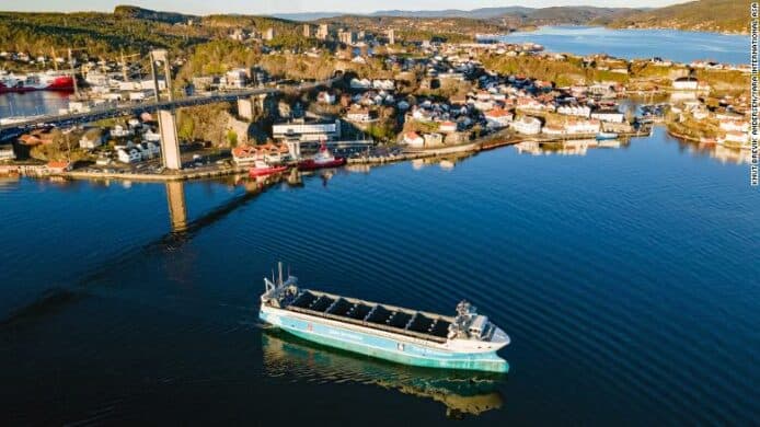 世界首隻無船員、零排放貨船挪威啟航   減少氮氧化物和二氧化碳排放