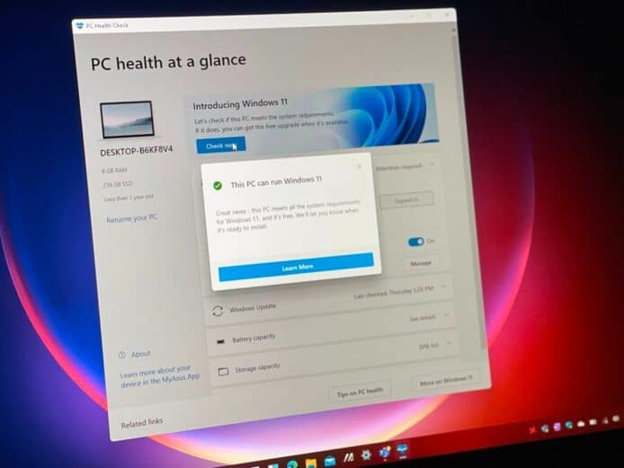 PC Health Check 開放下載   舊 PC 可檢查能否升級 Windows 11