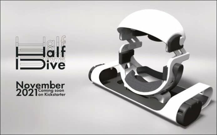 日本 HalfDive 躺著玩的 VR    足部控制器可走路或蹲下