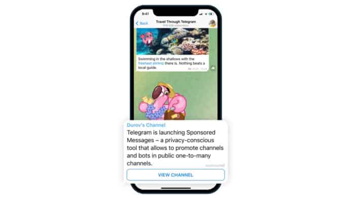 Telegram 廣告服務推出   不追蹤用戶、僅對千人以上頻道提供