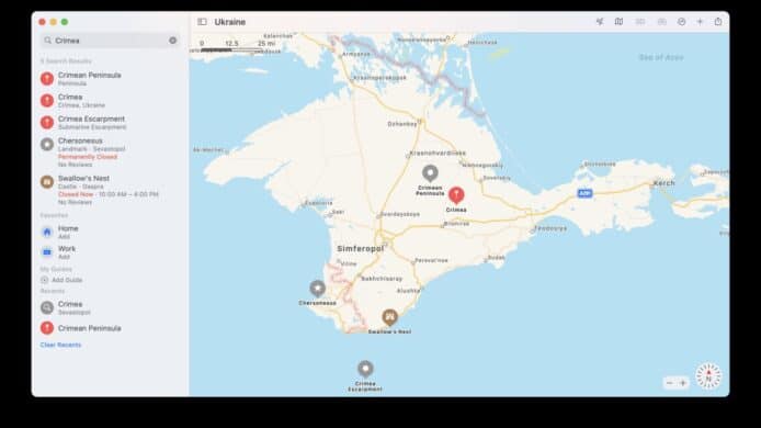 Apple Maps 靜靜修改   將克里米亞重新納入烏克蘭