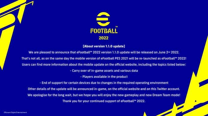 eFootball 六月推更新   宣佈追加手機版