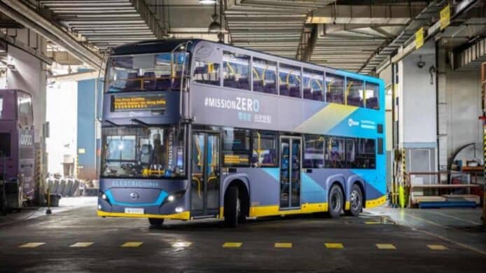 全港首架電動雙層巴士投入服務     將行駛城巴 5B 路線