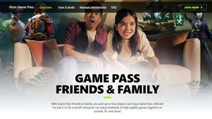 Xbox Game Pass Friends & Family   月費僅 88 元可 5 人分享