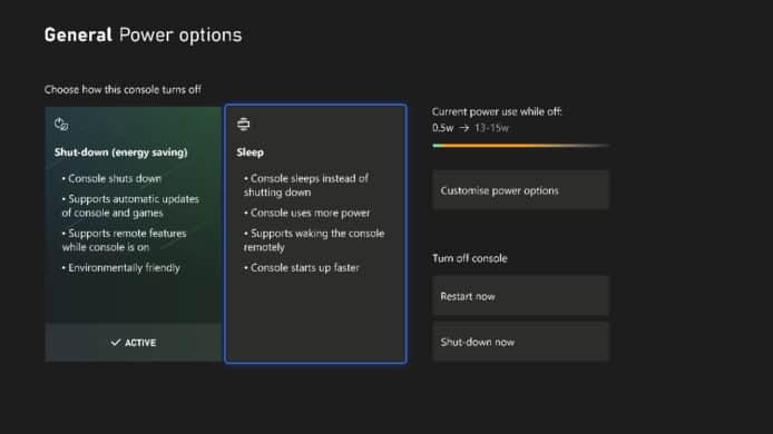Xbox Series X/S 系統更新   清楚解釋電源管理選項