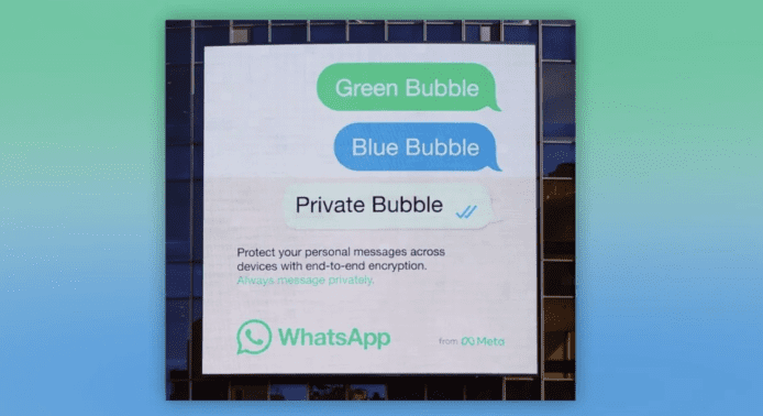 WhatsApp 廣告諷 iMessage 不安全   朱克伯格：我們有點對點訊息加密
