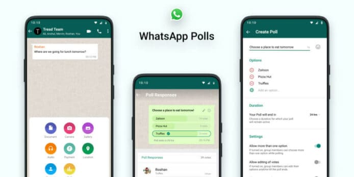 WhatsApp 新增投票功能 最多可建立 12 個選項、無限投票次數