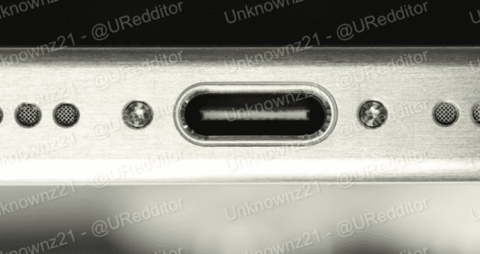 iPhone 15 Pro 疑似機底曝光    鈦金屬物料 + USB-C 插頭