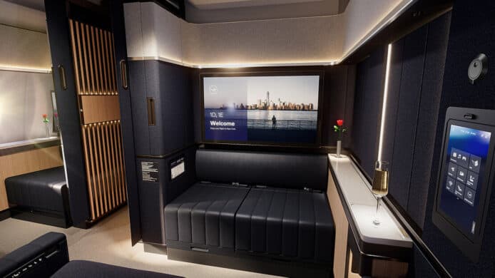 漢莎航空 Airbus A350 客機   超級頭等艙有雙人床 43 吋 4K 電視