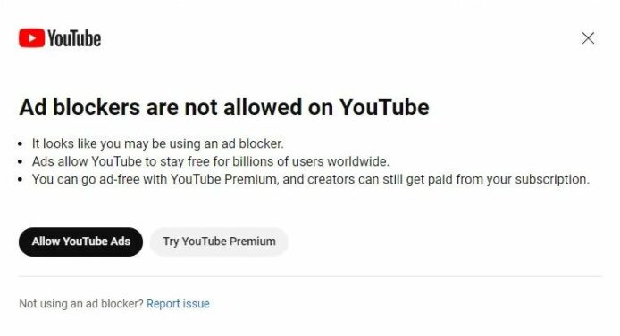 YouTube 測試阻擋 Ad Blocker　目前仍未實際正式實施