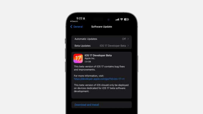 iOS 17 首次免費開發者 Beta 版    無須開發者帳戶即可下載試用