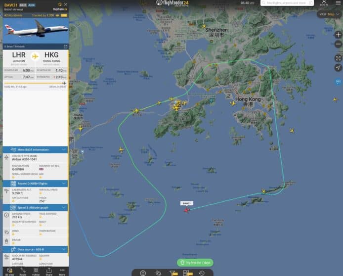 颱風「泰利」襲港在家新玩法  網民上網check飛機能否降落