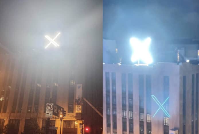 X 總部標誌太光被投訴   網民上載影片光芒超級閃