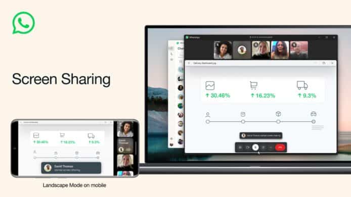 WhatsApp 推出兩項實用功能   視像通話期間分享畫面 + 支援橫向顯示模式