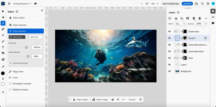 Adobe 正式推出網頁版 Photoshop　Firefly AI 功能齊全