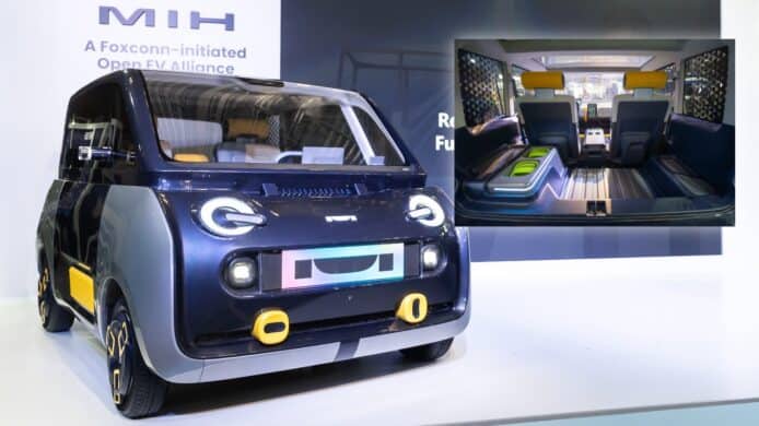 採用 Gogoro 電單車電池   鴻海展示可換電池電動小車