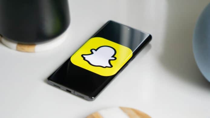 Snapchat icon showing in a smartphone screen