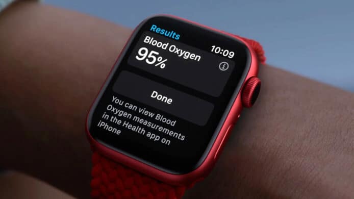 An Apple Watch showing Blood Oxygen level