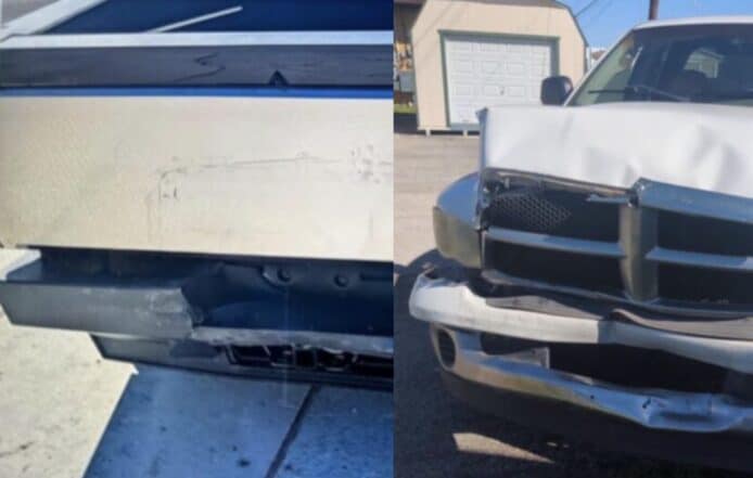 Tesla Cybertruck 被撞後絲毫無損   網傳相片：撞人者車頭嚴重損毀