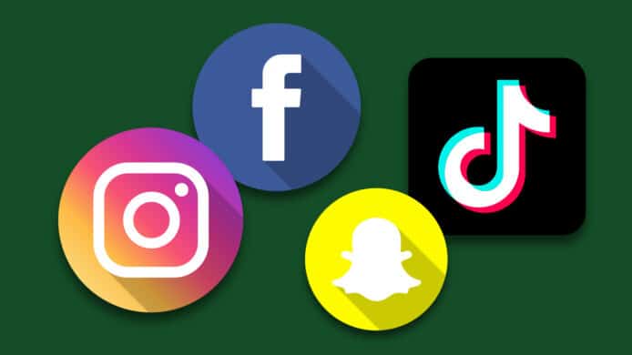 Instagram, Facebook, Snapchat, TikTok