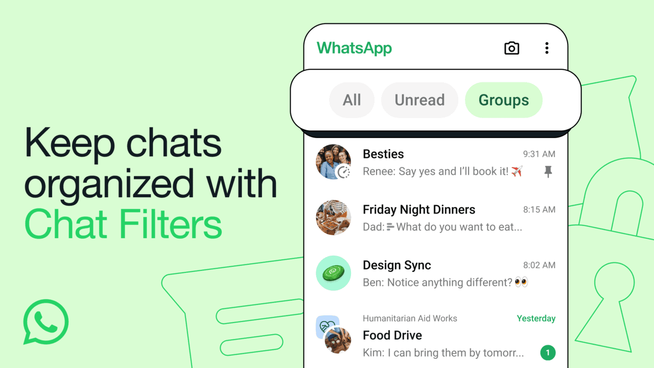 WhatsApp 新增對話列表篩選條件 助用家快速找到所需訊息 - UNWIRE.HK