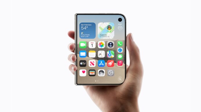 iPhone 14 Pro 手持圖 手持 iPhone 14 Pro 顯示多個應用程式.