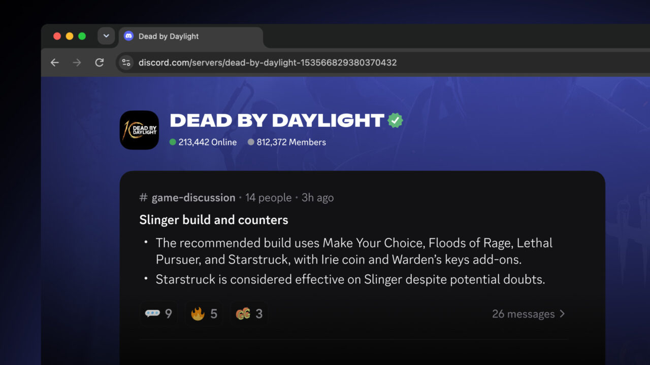 Dead by Daylight 遊戲社群討論截圖.