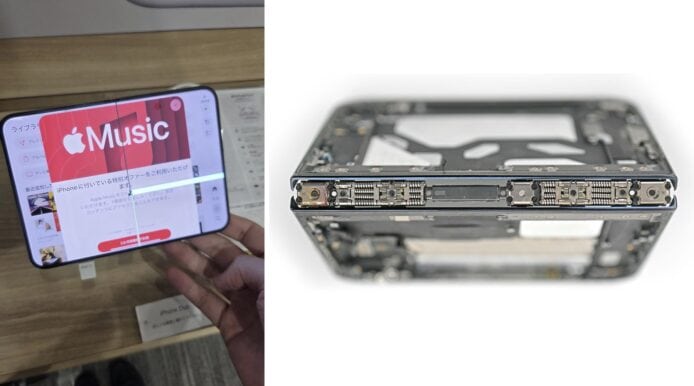 IPhone Duo 拆解鏡頭與主板結構近景.