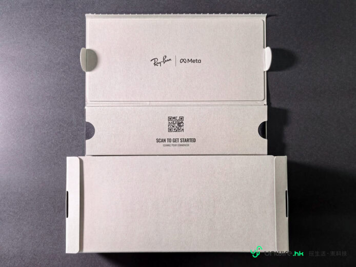 Ray-Ban Meta 智能眼鏡包裝盒特寫.