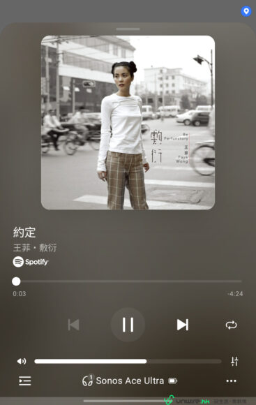 港風穿搭女子站立街景.