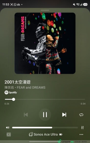 港風音樂秀海報特寫，黑色背景與彩色燈光.