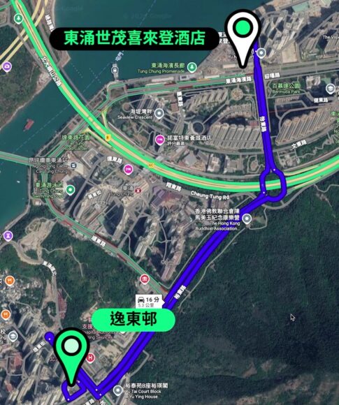 東涌蘿蔔快跑士登陸 東涌蘿蔔快跑士登陸東涌示意圖.
