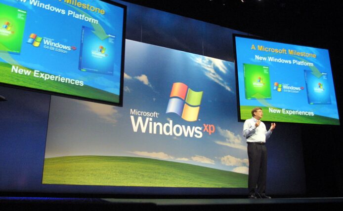 Windows XP 推出舞台演說現場.
